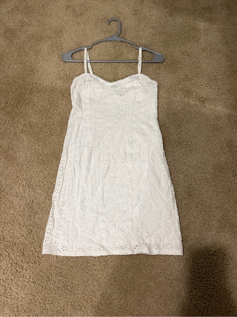 Express White Spaghetti-Strap Dress with its back cut out